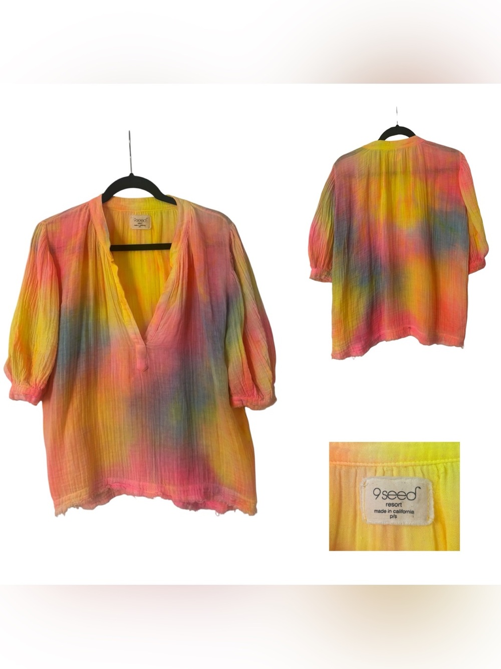 9seed Marrakesh Neon Tie Dye Top